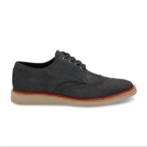 Toms Black Denim Men’s Brogue Toms black denim gray brogues | eBay main image 4